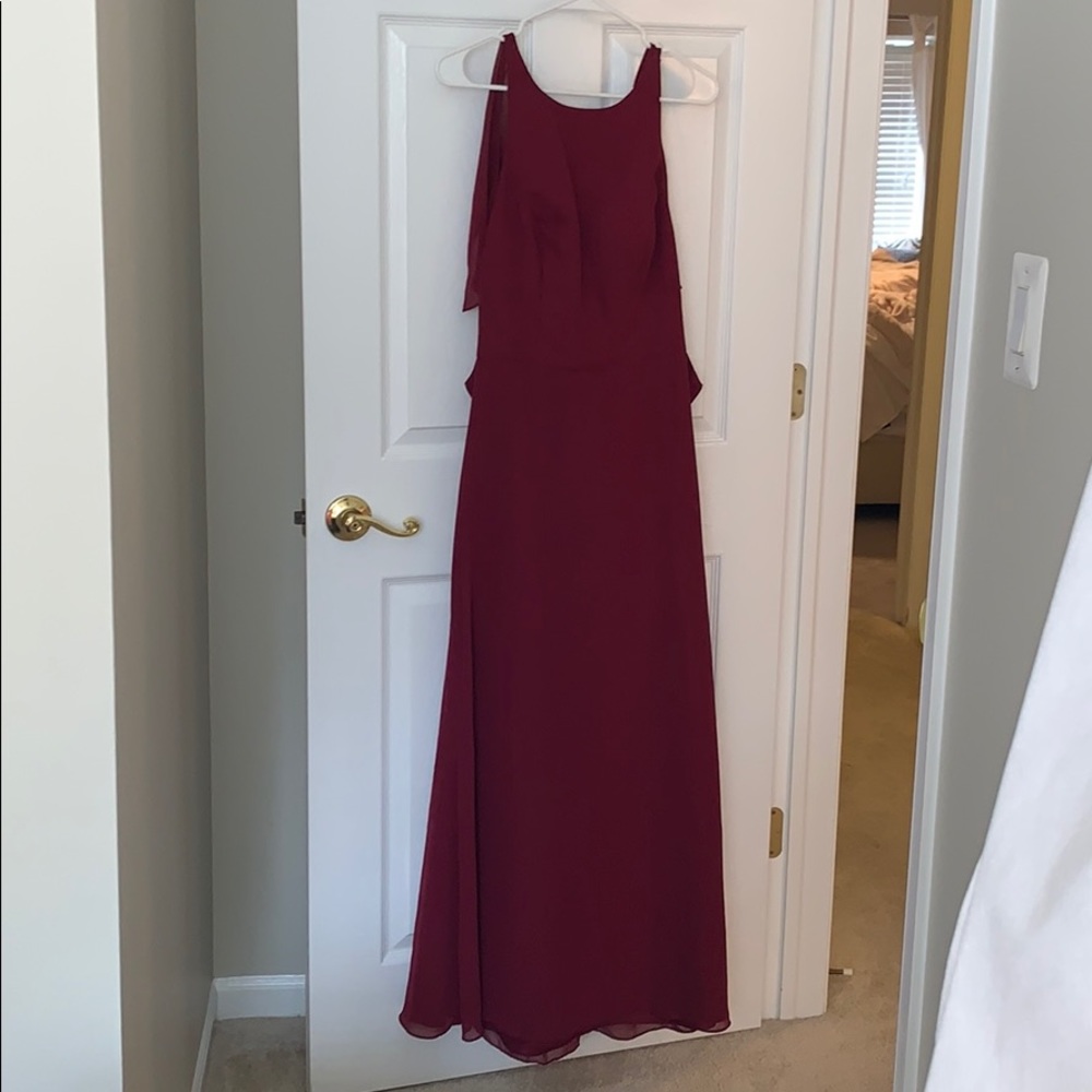 Hayley Paige burgundy bridesmaid dress size 6